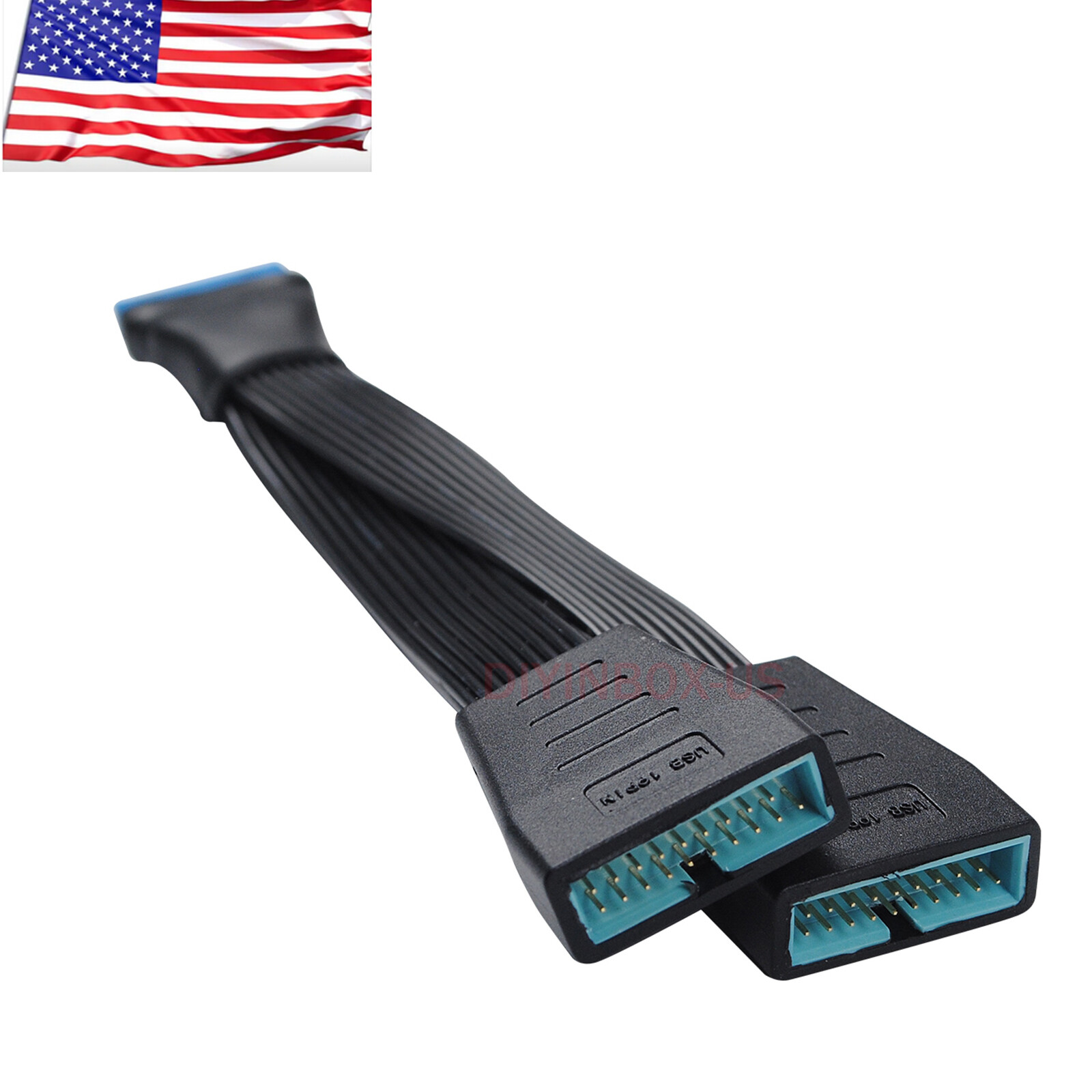 Motherboard Mainboard 1 to 2 Power Splitter Cable 19-Pin to USB 3.0 20-Pin 15cm