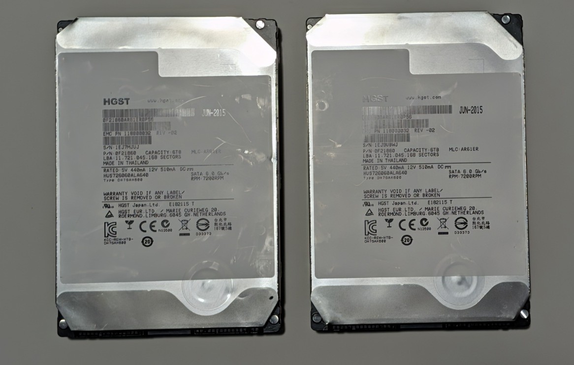 LOT of 2 HGST Ultrastar 6TB SATA 3.5" Enterprise HDD HUS726060ALA640