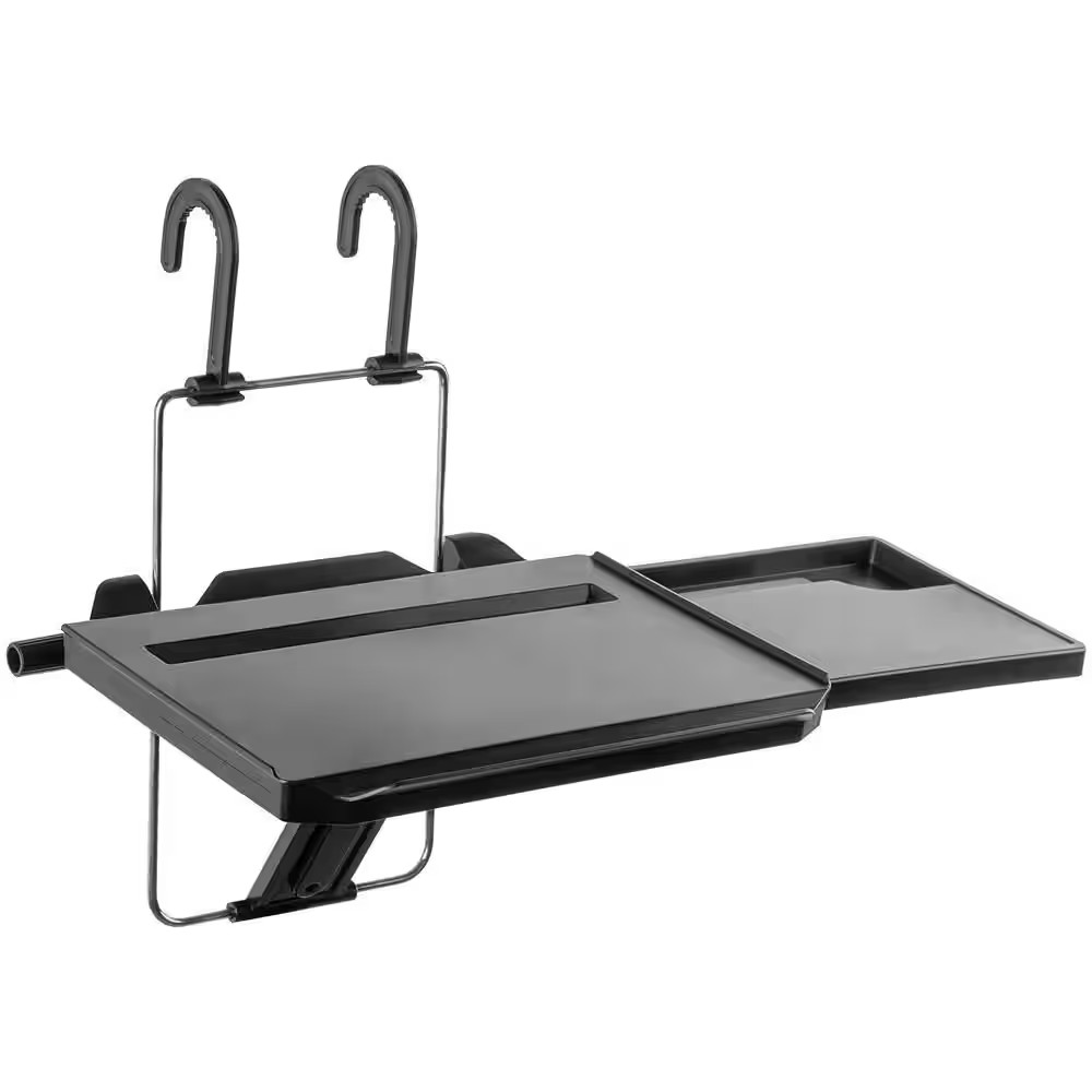 Height Adjustable Steering Wheel and Head Rest Laptop Tray