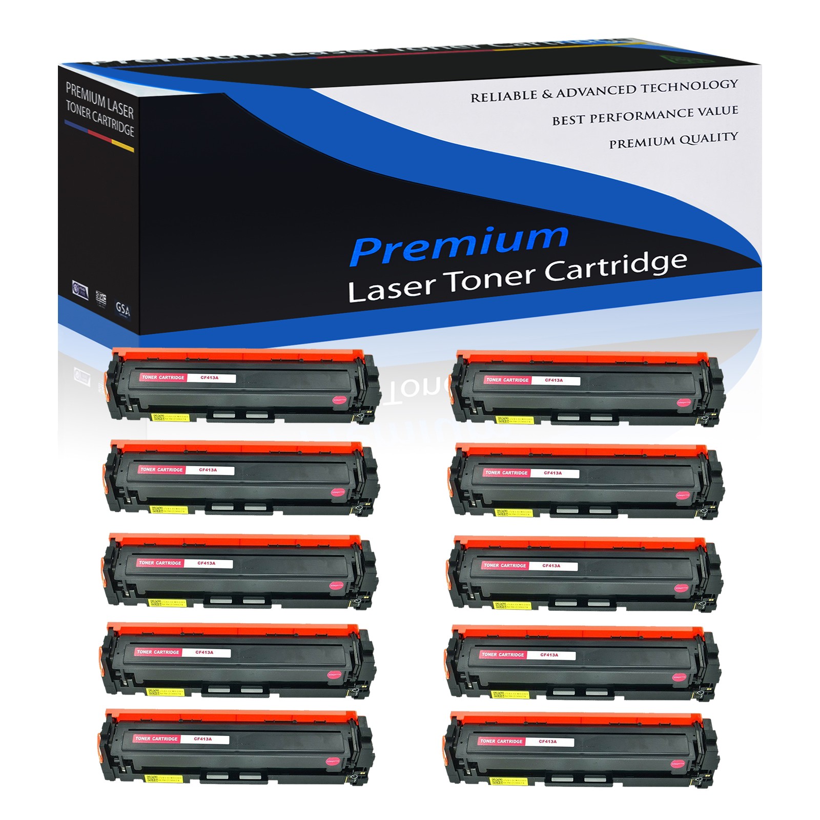 10PK CF413A 410A Magenta Toner for HP Color LASERJET MFP M477DW M477FDN M477FDW