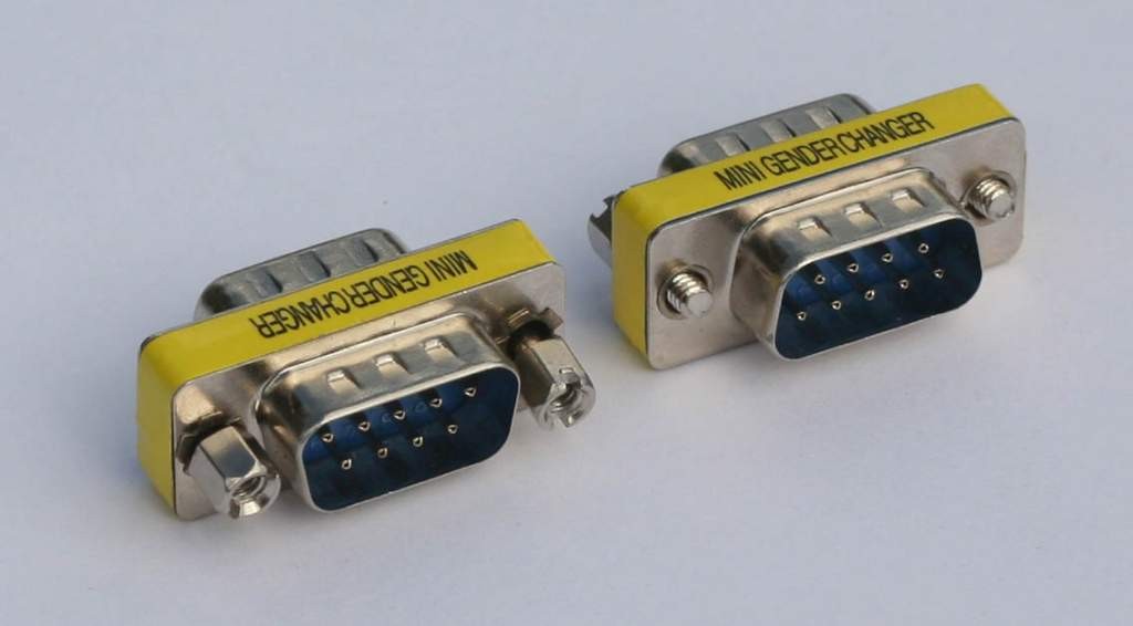 DB9 Male to Male Slimline Gender Changer
