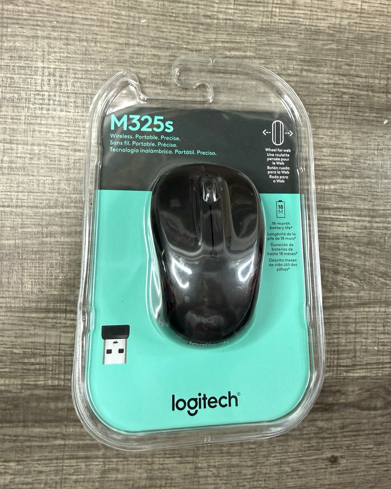 Logitech M325S Wireless Optical Mouse 2.4GHz USB NEW Sealed Black