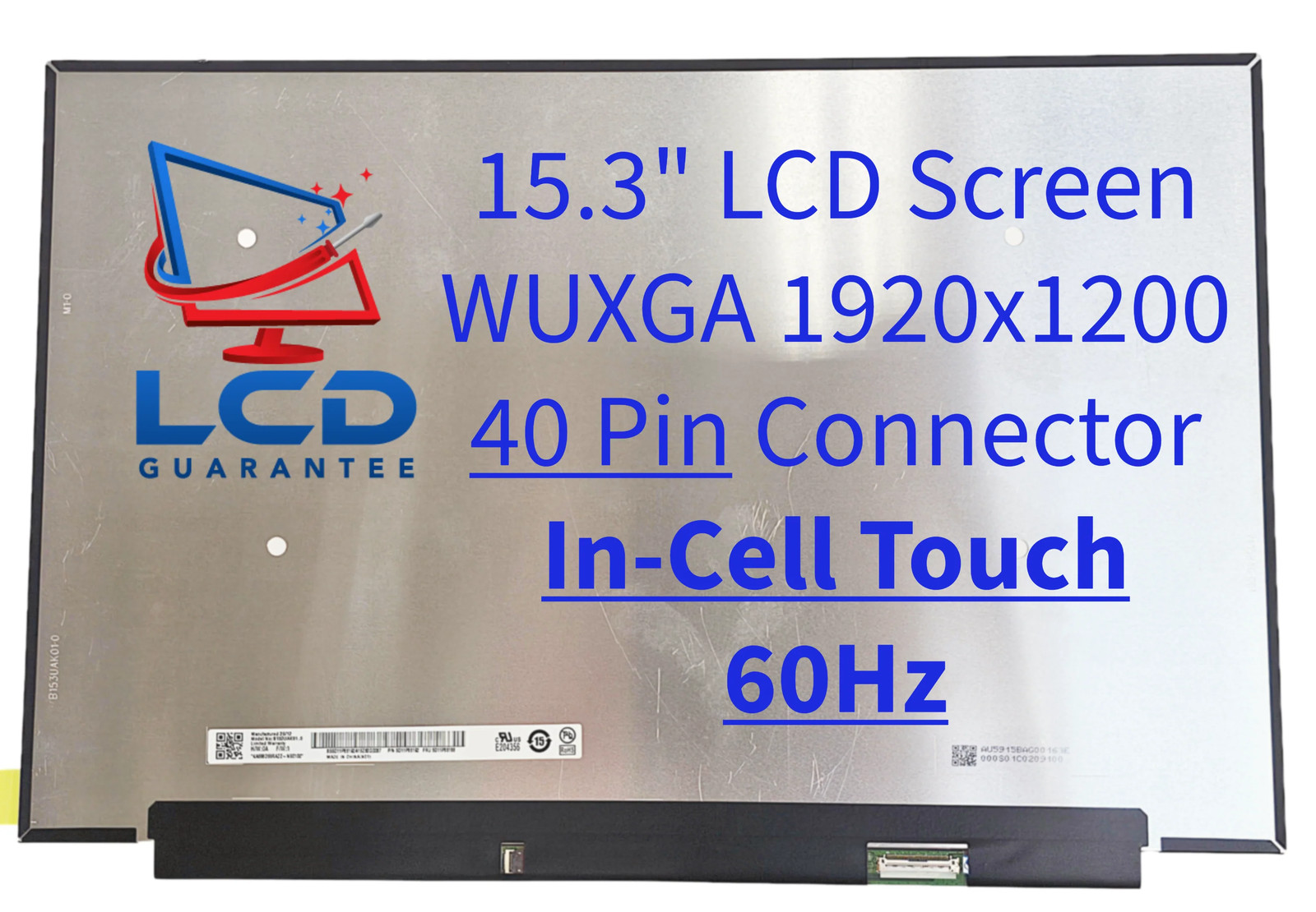 BOE NV153WUM-T41 V8.0 15.3" WUXGA 60Hz Touch In-Cell Laptop LCD Screen