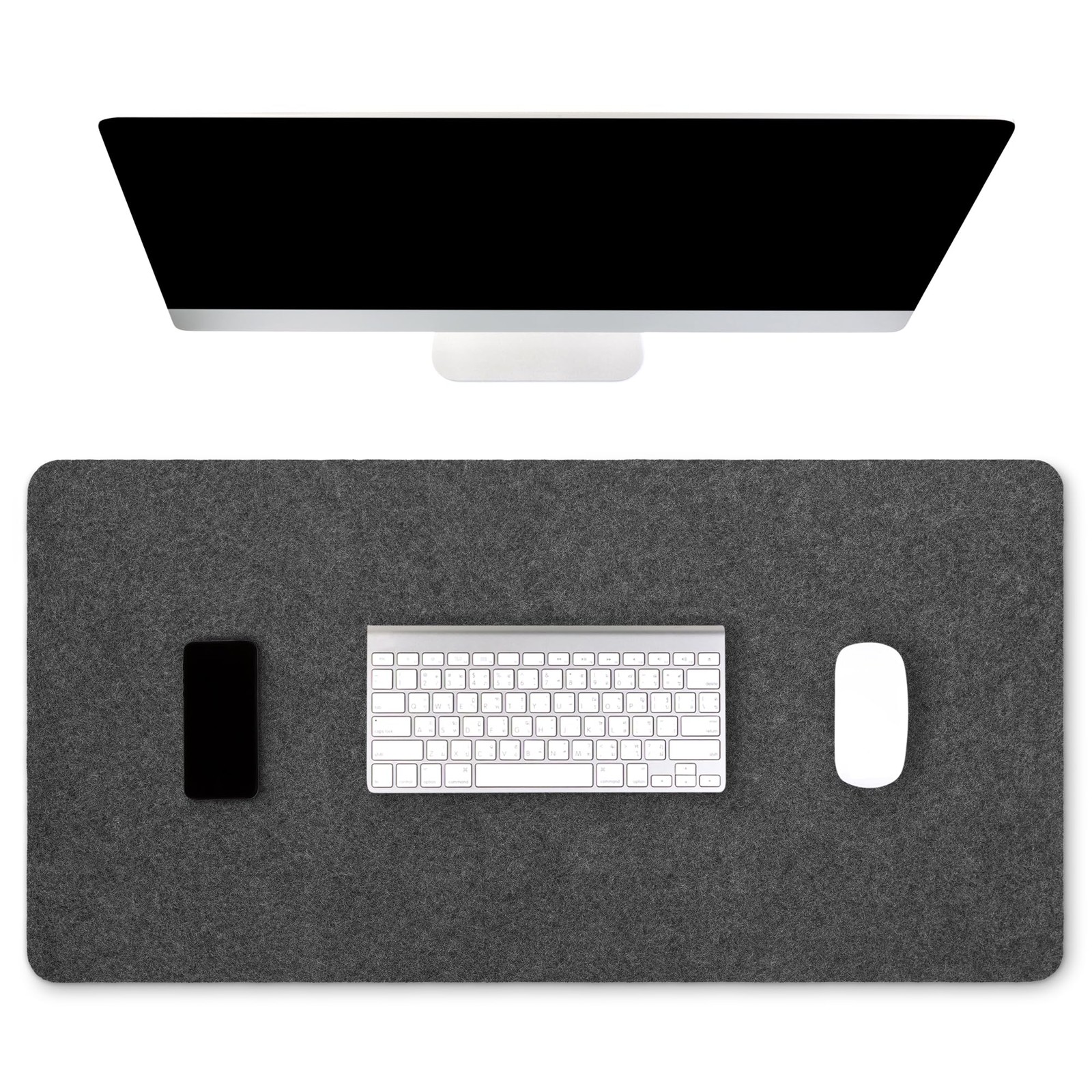 Premium Real Wool Felt Desk Pad with Non-Slip Backing - 32" x 16"