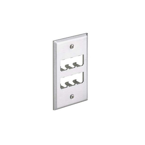 Panduit CFP6SY Mini-Com Single Gang 6-Port Stainless Steel Faceplate