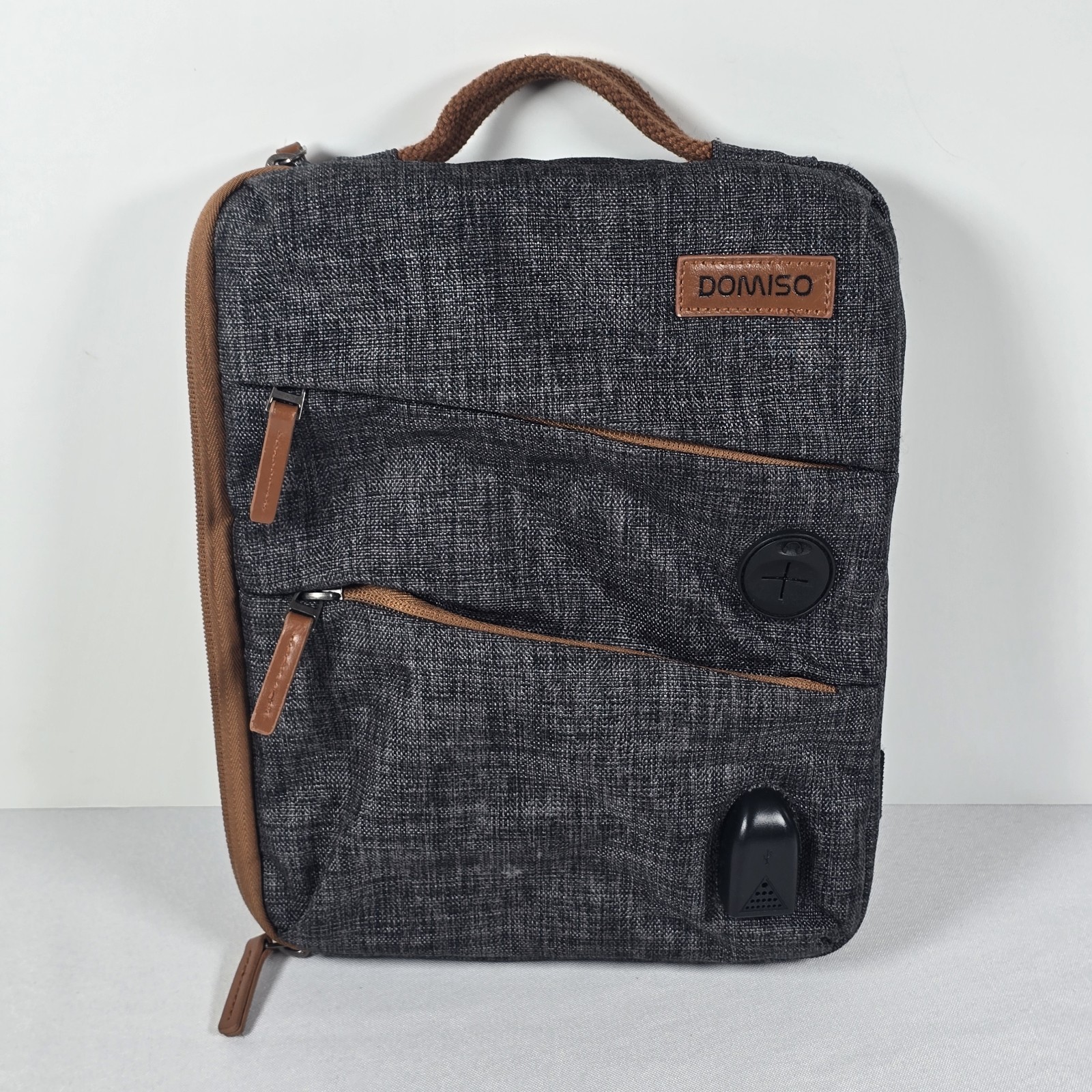 DOMISO 14 Inch Waterproof Laptop Bag Canvas with USB Charging Port Headphone