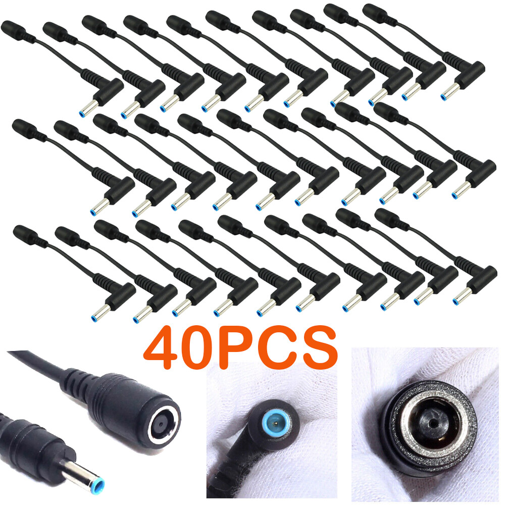 Lot of 40 DC Power Charger Converter Adapter Cable 7.4mm - 4.5mm For HP Blue Tip