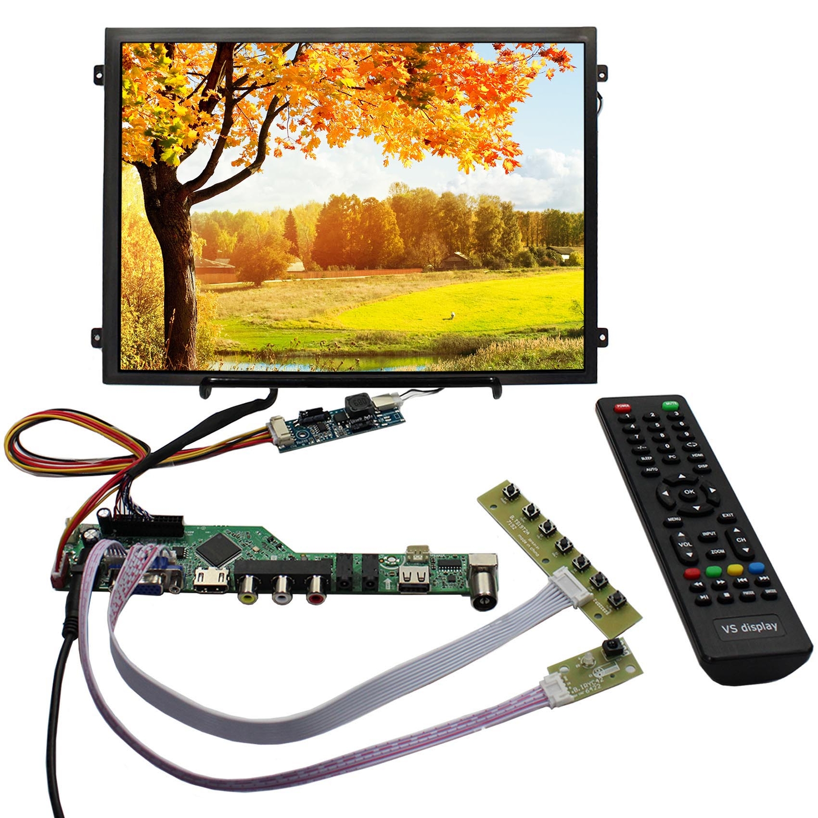 HD VGA AV USB LCD Controller Board 10.4inch 1024x768 500nit LCD Screen