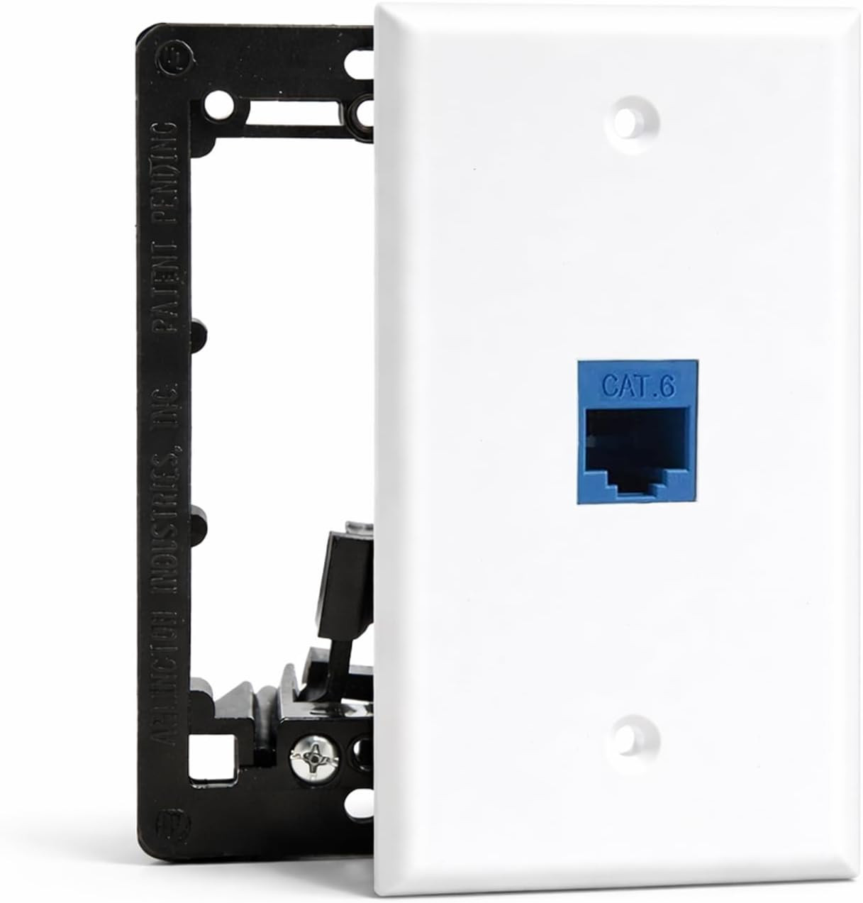 DIYTECH 1 Port Ethernet Wall Plate, Cat 6, Wall Outlet, RJ45 Female to Female Ke