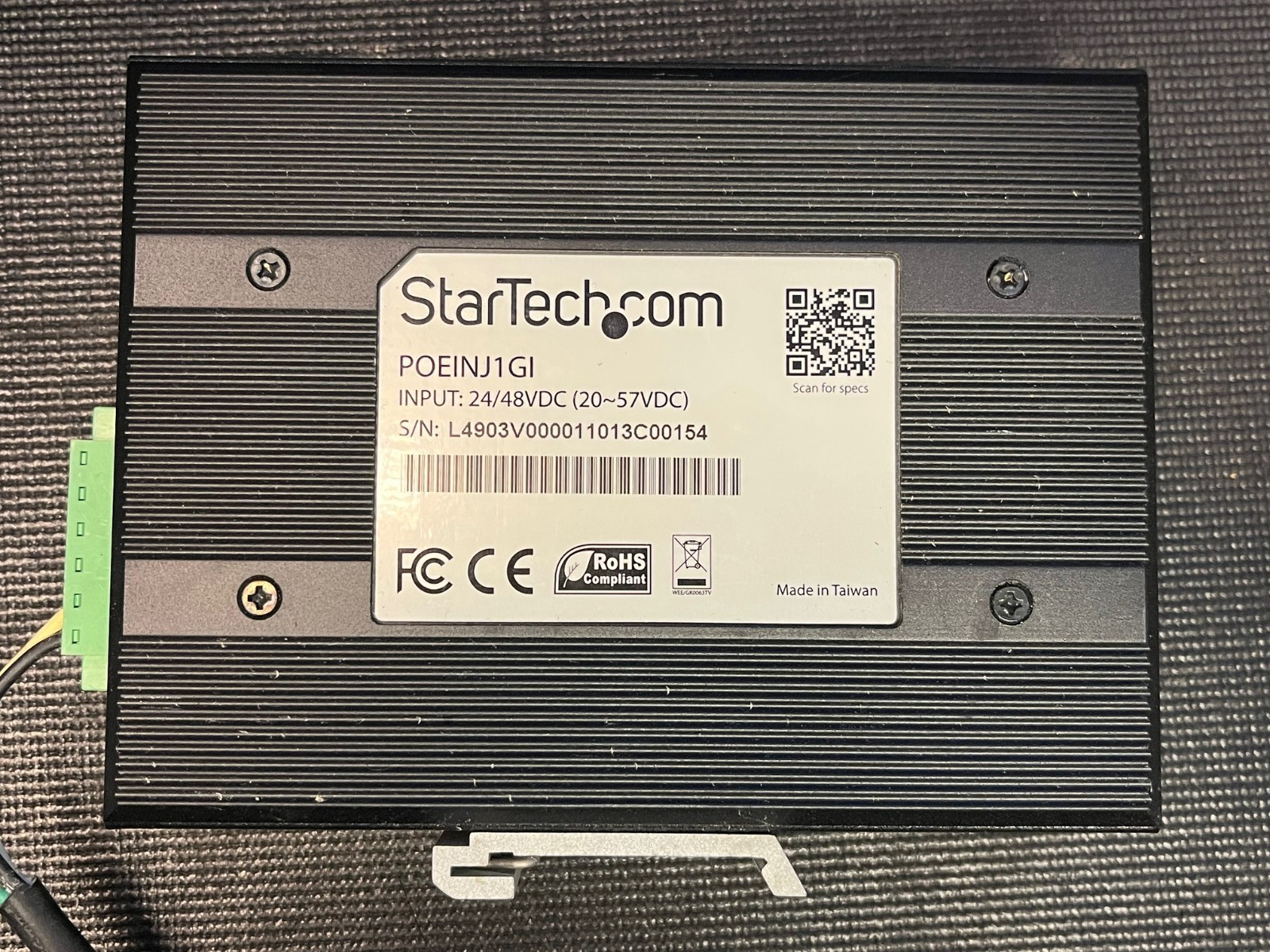 StarTech POEINJ2GI Injector POEINJ1GI Industrial 1-Port Gigabit PoE+ Powered