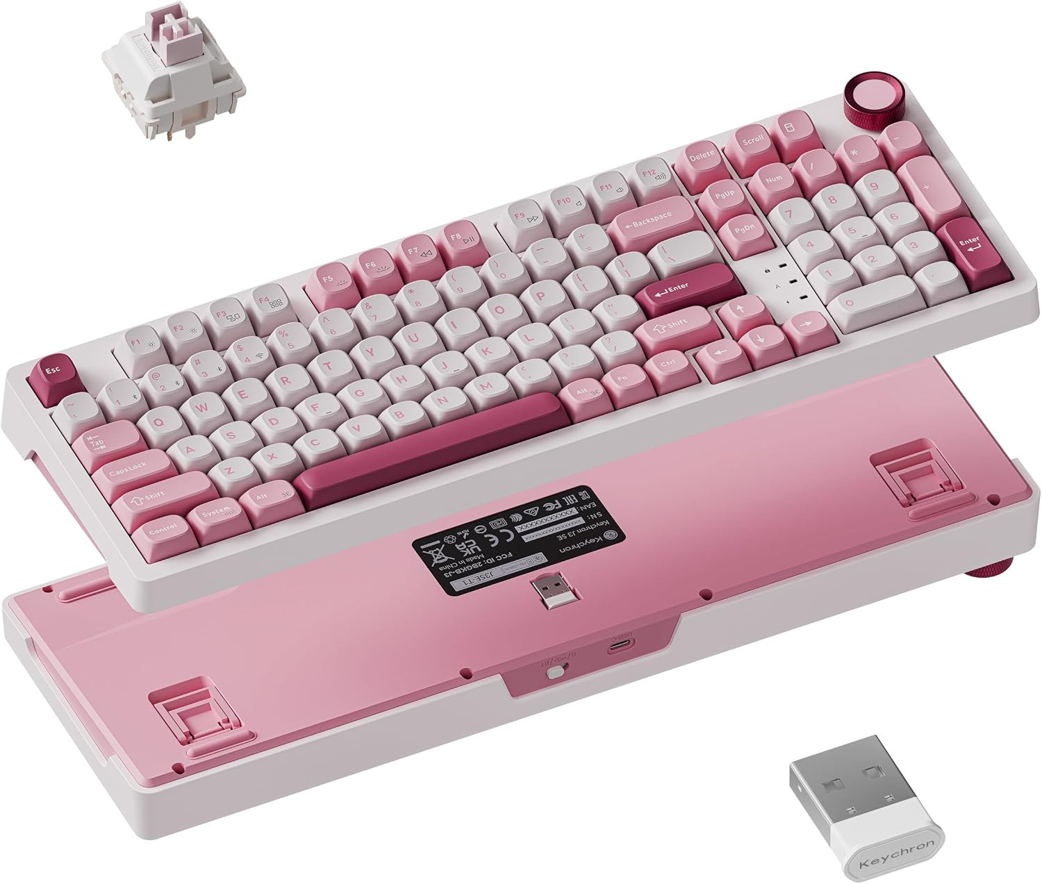 J3 SE Pink Wireless Mechanical Keyboard, 96% with Numpad Knob