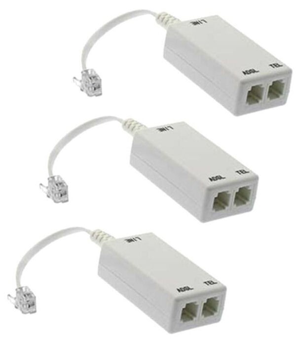 3x ADSL ADSL2+DSL Modem Splitter Telephone Phone Fax In Line Filter Network RJ11