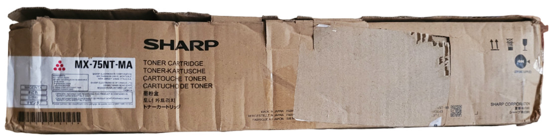 Sharp MX-75NT-MA Magenta Toner Cartridge Weight: 3lb:2.8oz Open Box