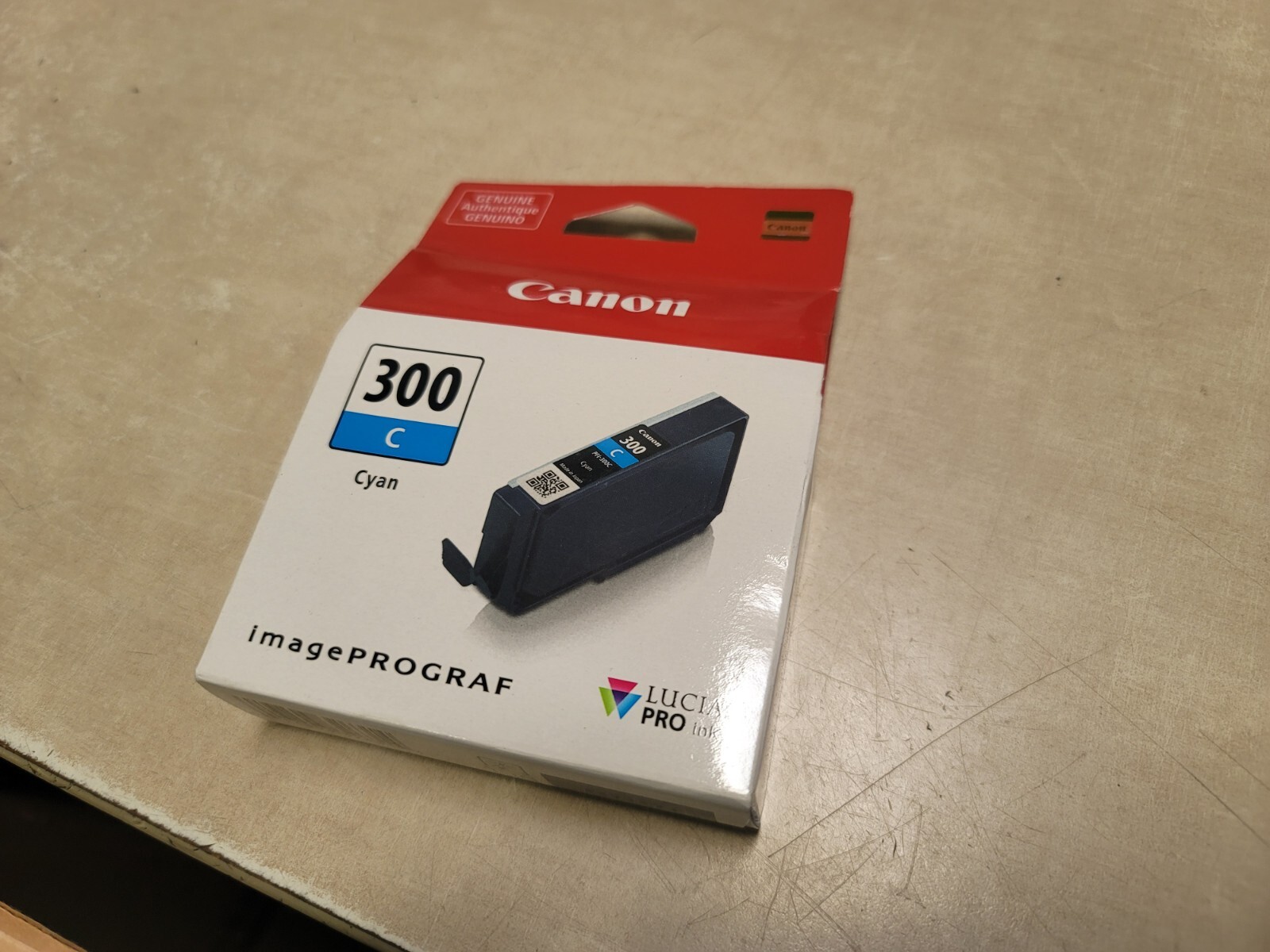 SEALED Canon LUCIA PRO PFI-300 Original Ink Cartridge -- Cyan (4194c002)