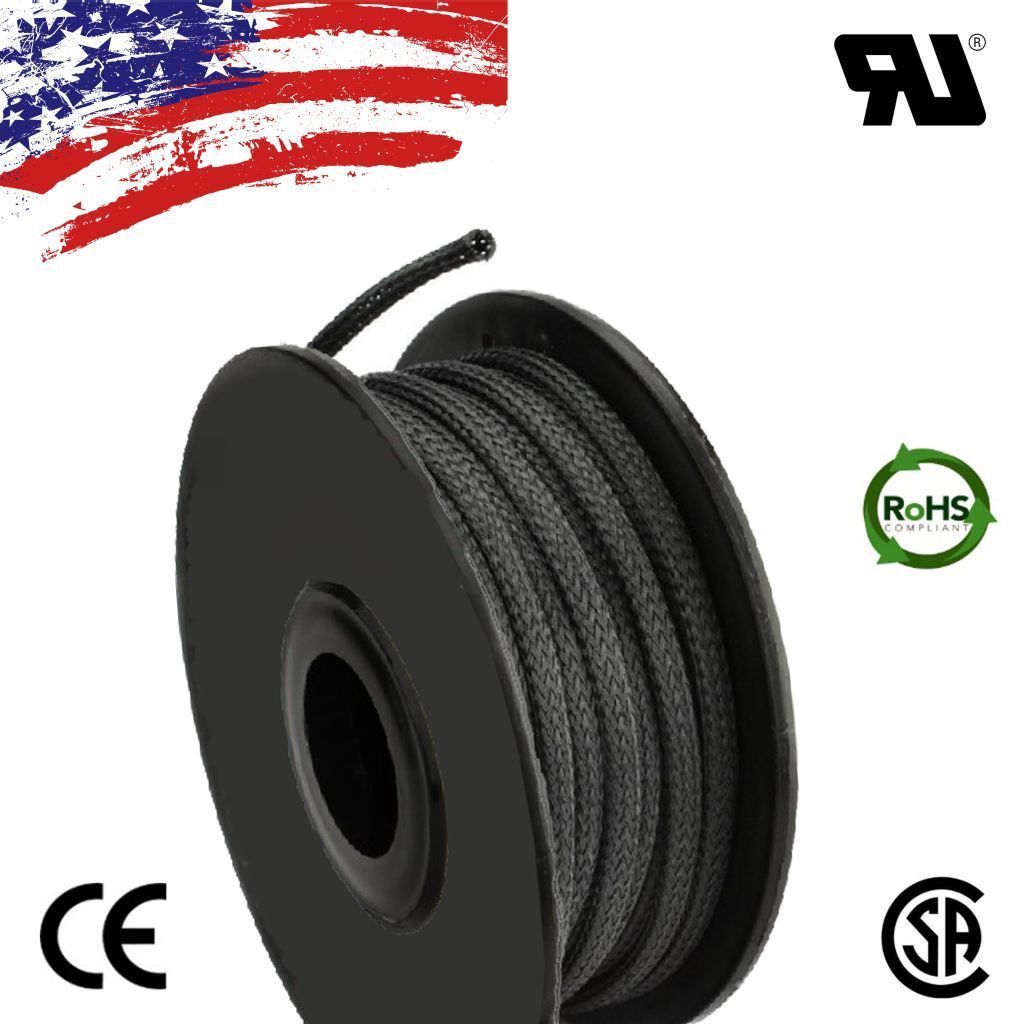 100 FT 1/4" Black Expandable Wire Cable Sleeving Sheathing Braided Loom Tubing 