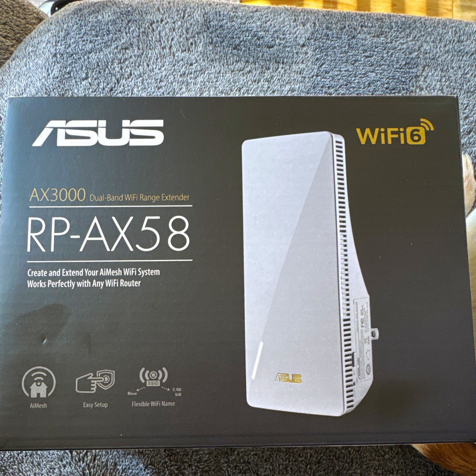 ASUS RP-AX58 AX3000 WiFi 6 Dual-Band Range Extender AiMesh White