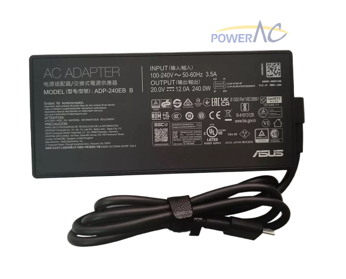 Original 20V12A 240W AC Adapter Charger For ASUS ROG Zephyrus G16 GU605MZ-QR029W