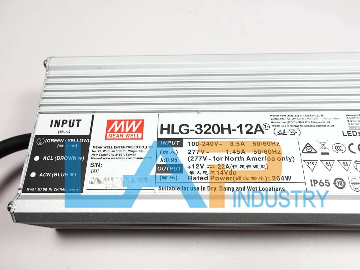 1PCS New For MEAN WELL HLG-320H-12A 100-240V 3.5A 50/60Hz Power Supply