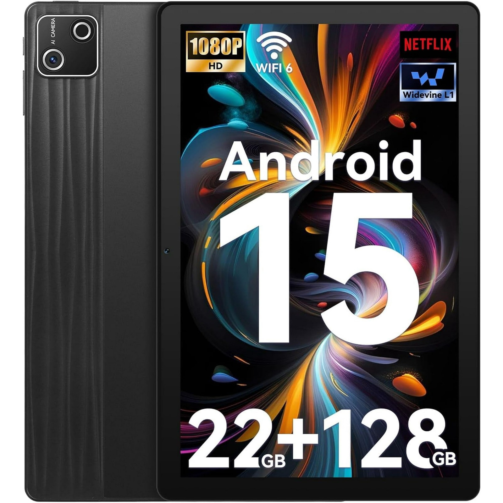 Urao 10 Inch Android 15 Tablet 22GB RAM 128GB ROM Wi-Fi 6G/BT 5.3 6200mAh