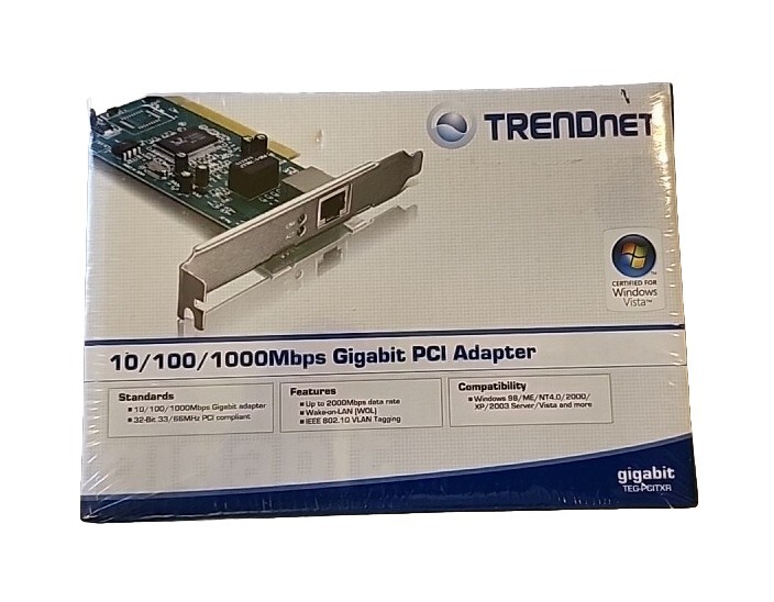 TRENDnet 32-bit 10/100/1000Mbps Copper Gigabit PCI Adapter (TEG-PCITXR) NIB