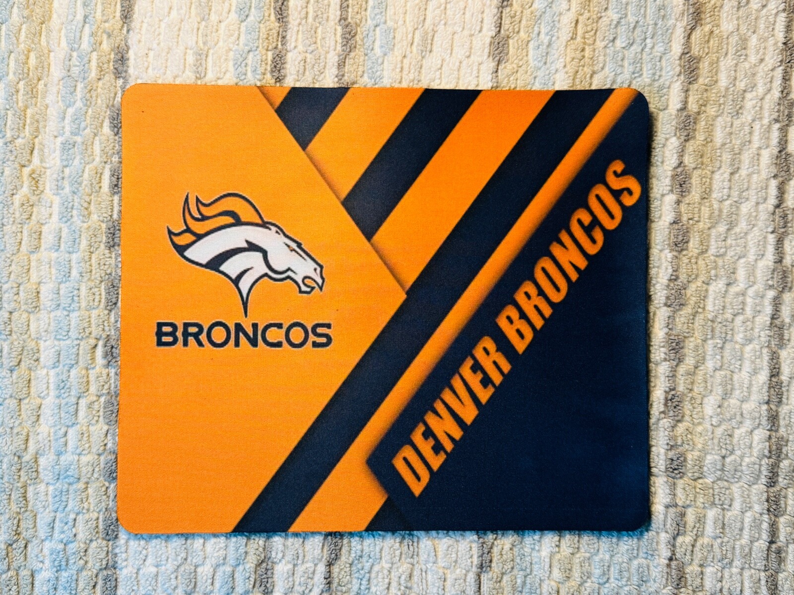 BRONCOS FOOTBALL HIGH QUALITY NON SLIP MOUSE PAD MAT FOR SCHOOL AND OFFICE