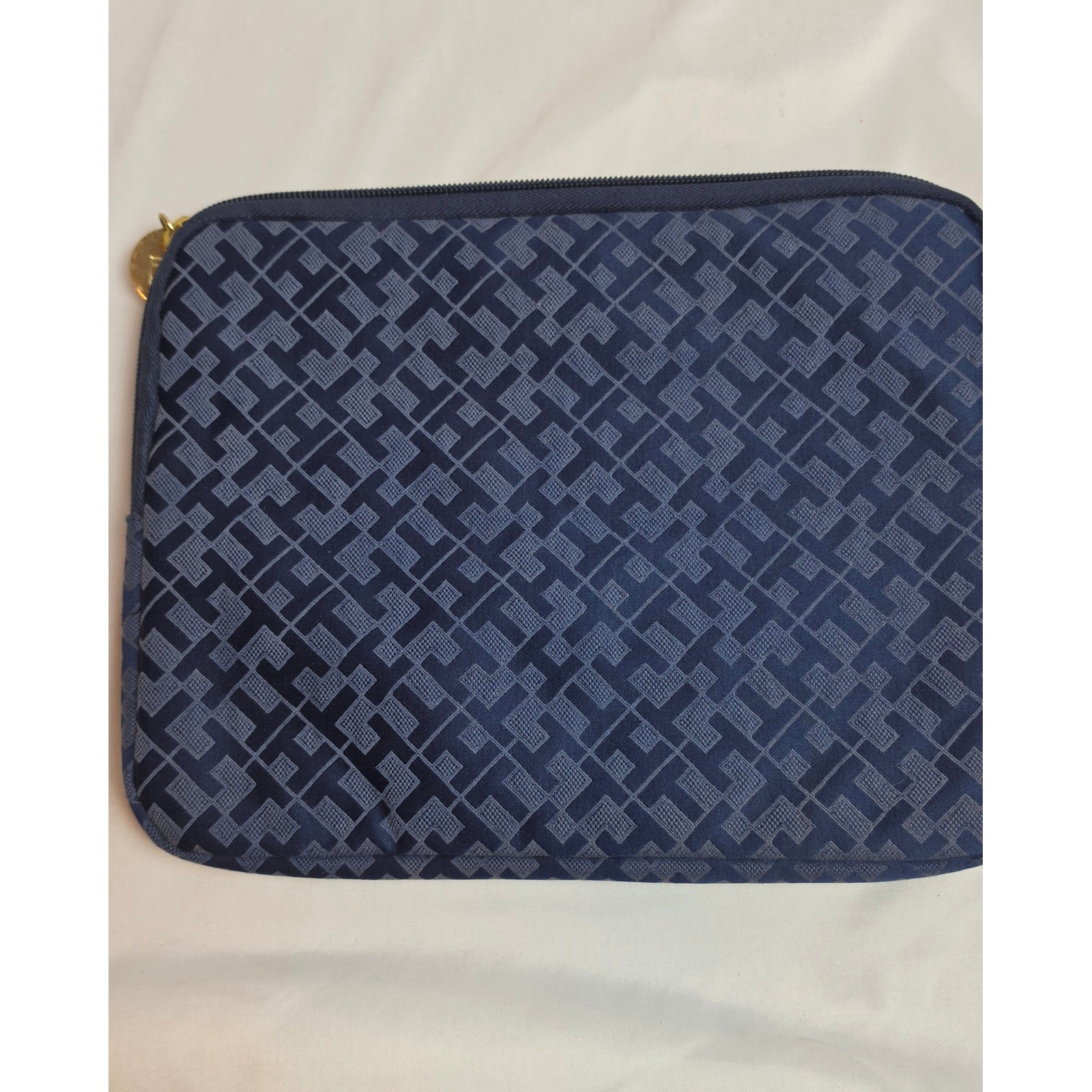 Tommy Hilfiger Navy Blue Monogram iPad Sleeve 11 inch Tablet Case Tech Pouch