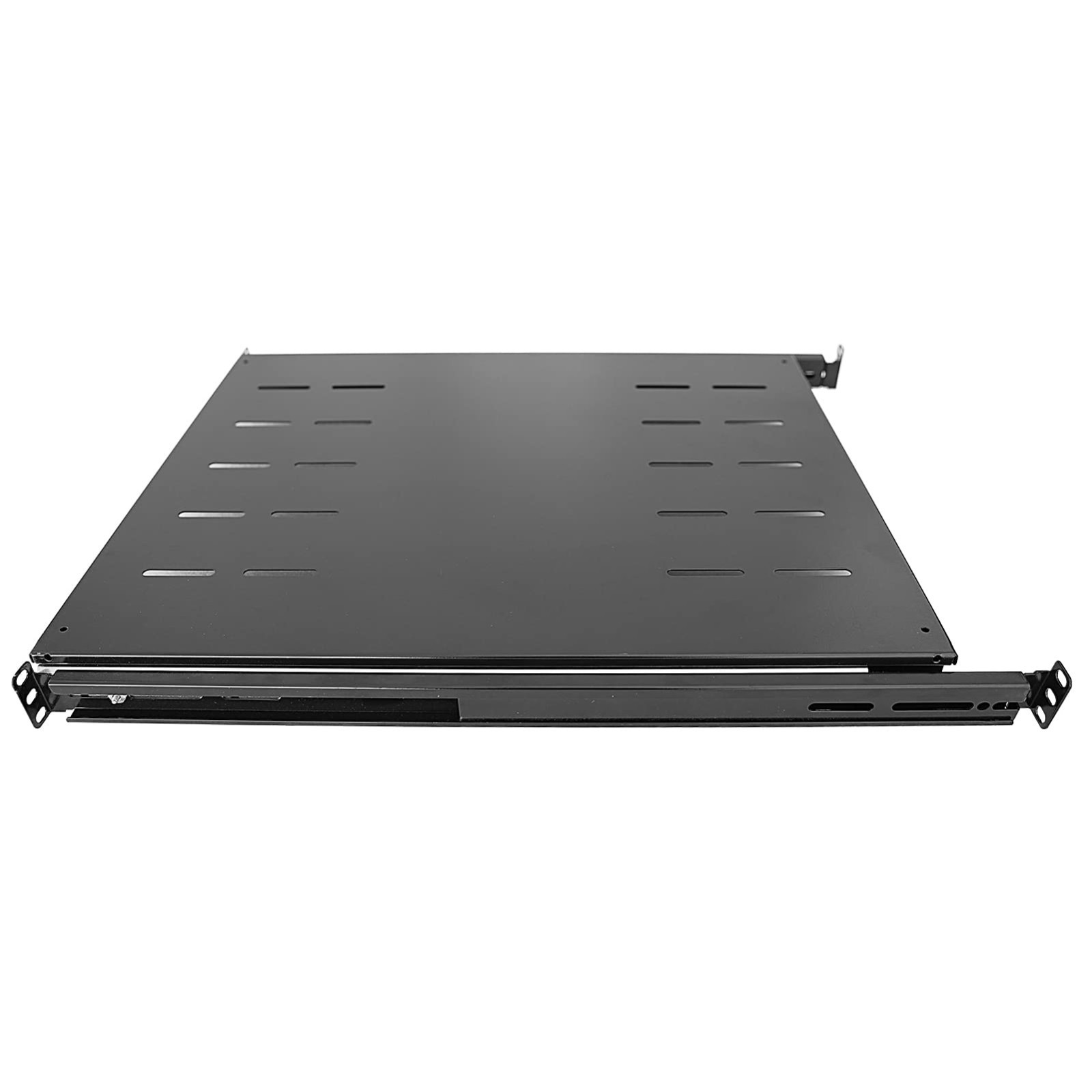 U 19in 4-Post Sliding Server Rack Shelf Adjustable 24-32in Steel 80lb
