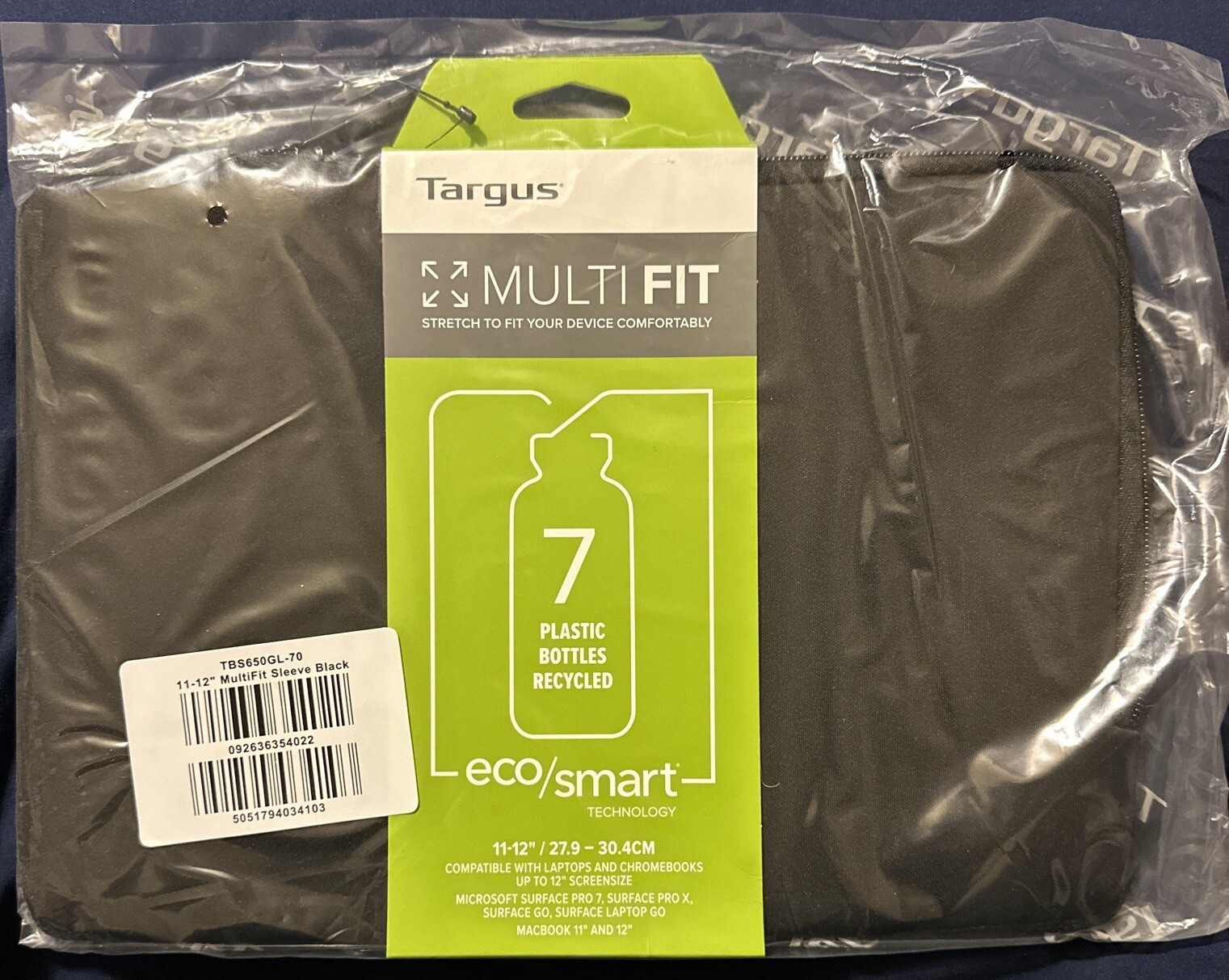 Targus TBS650GL-70 MultiFit with EcoSmart - BLACK - 11-12” (27.9-30.4 CM)
