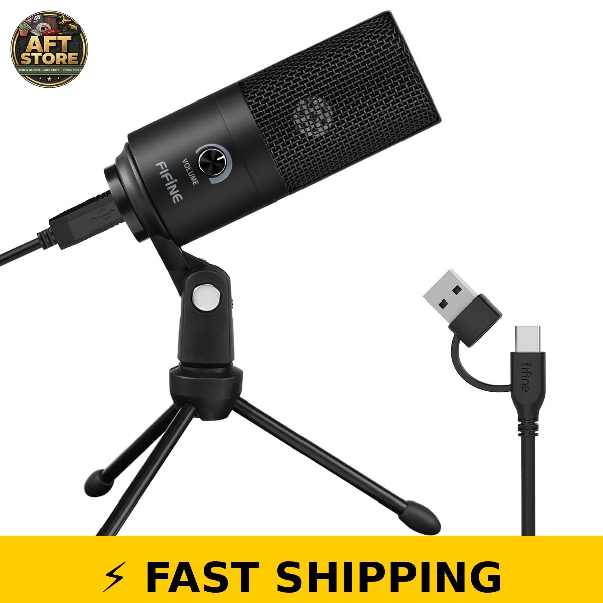 FIFINE K669B USB Condenser Microphone for PC & Gaming
