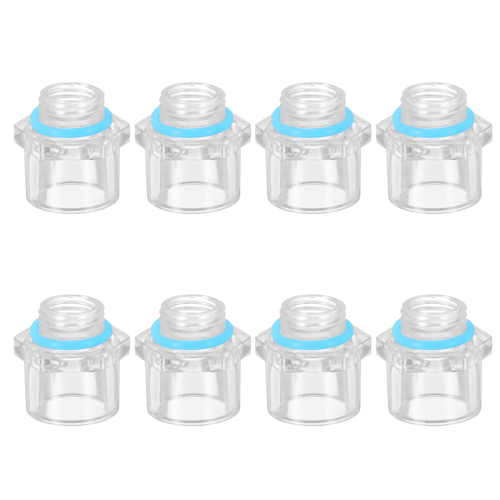 8Pcs Clear Fitting, G1/4 Male Thread to 14mm ID PC Pipe Fitting Adapter