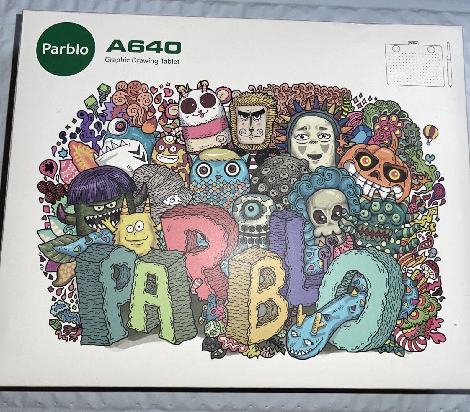 Parblo A640 Graphic Drawing Tablet 6x4 Inch 8192 level pressure sensitivity CIB
