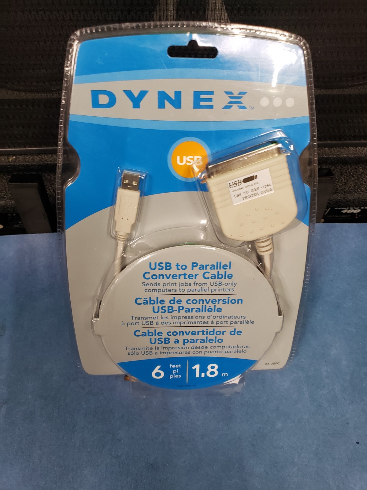 NEW DYNEX 6FT USB TO PARALLEL CONVERTER CABLE  (DX-UBPC)