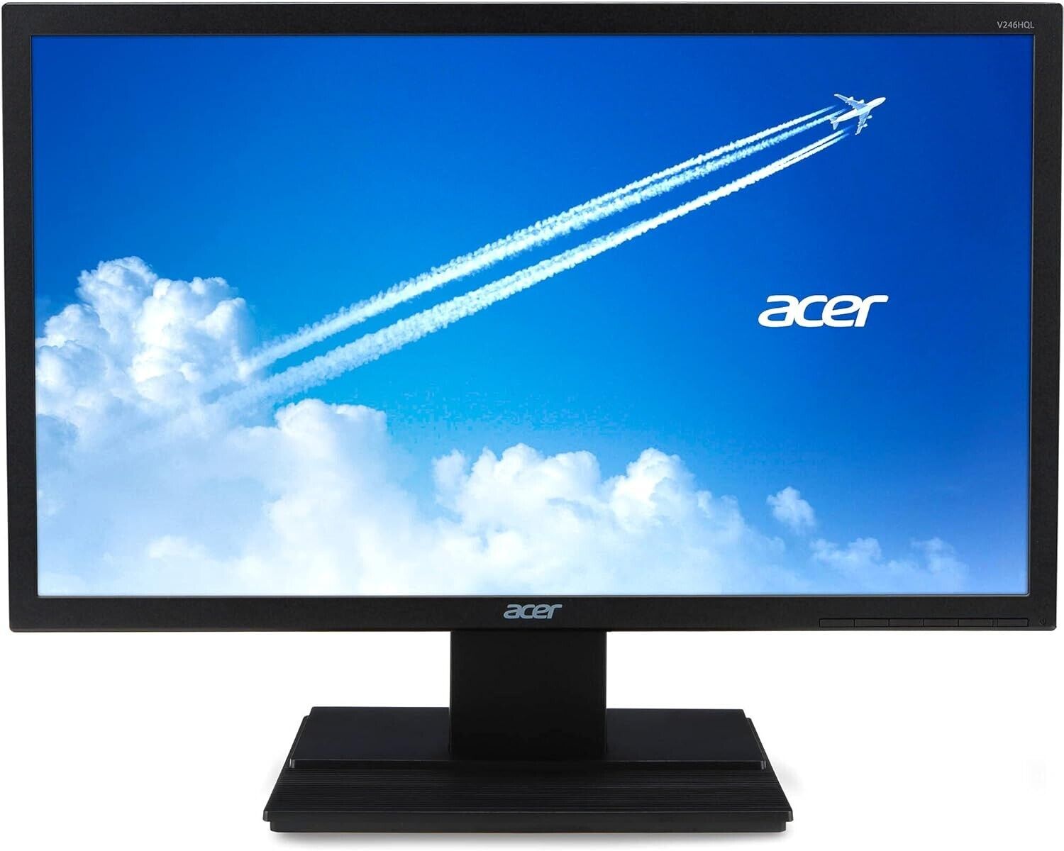 Acer V246HL 24in 1920x1080 Full HD 16:9 DVI VGA DP Desktop Computer Monitor LCD