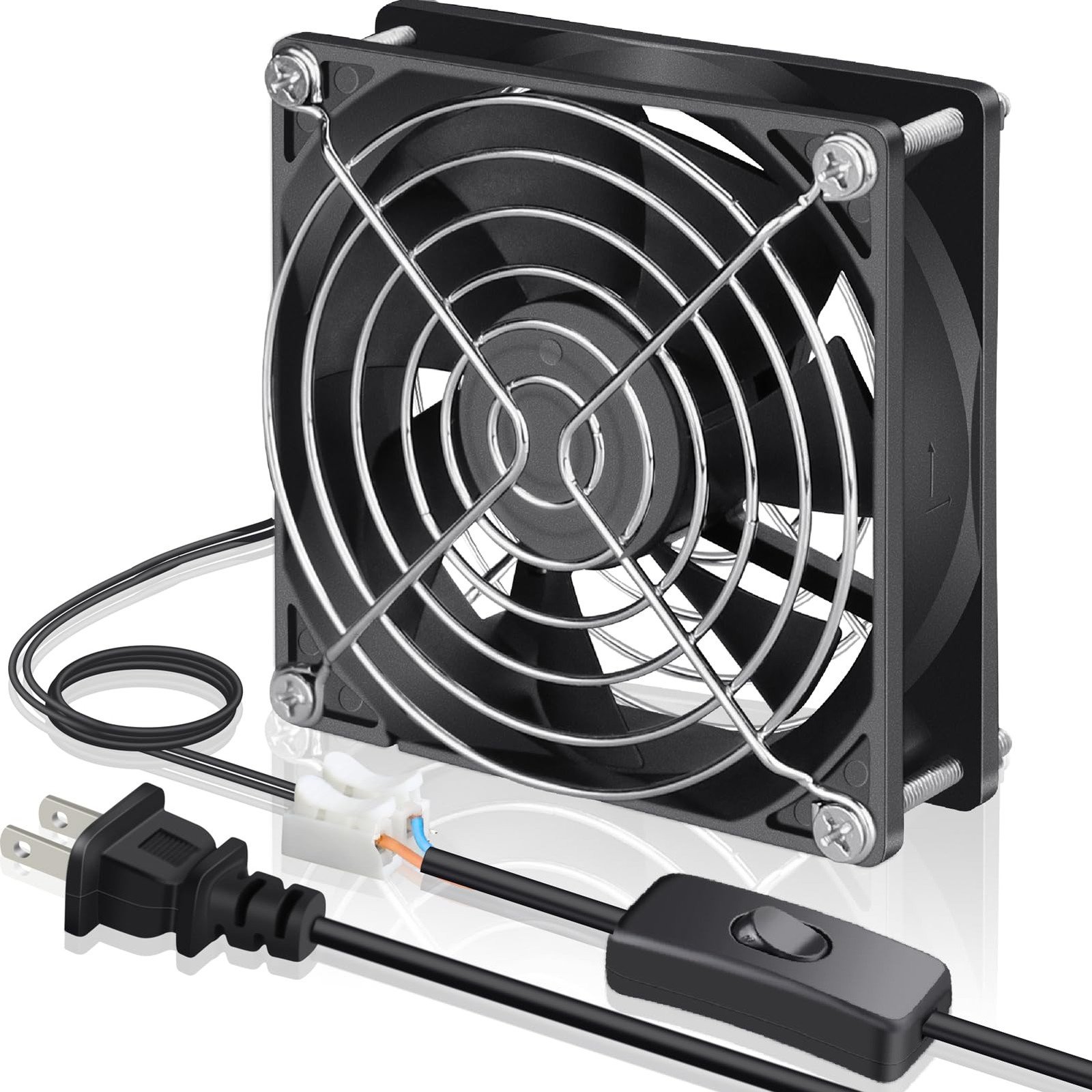 GDSTIME 90mm EC Axial Cooling Fan 92mm x 25mm 92x25mm (Pack of 6), 92x92x25mm