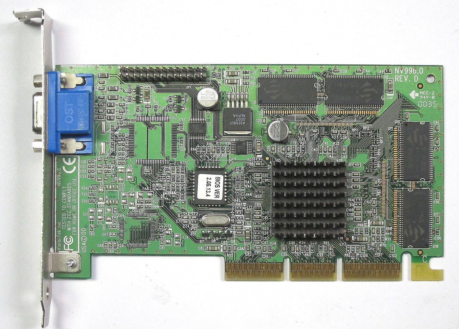 VISION TEK NVIDIA MODEL NV996.0 AGP 32mb DDR SDRAM VGA  GOOD