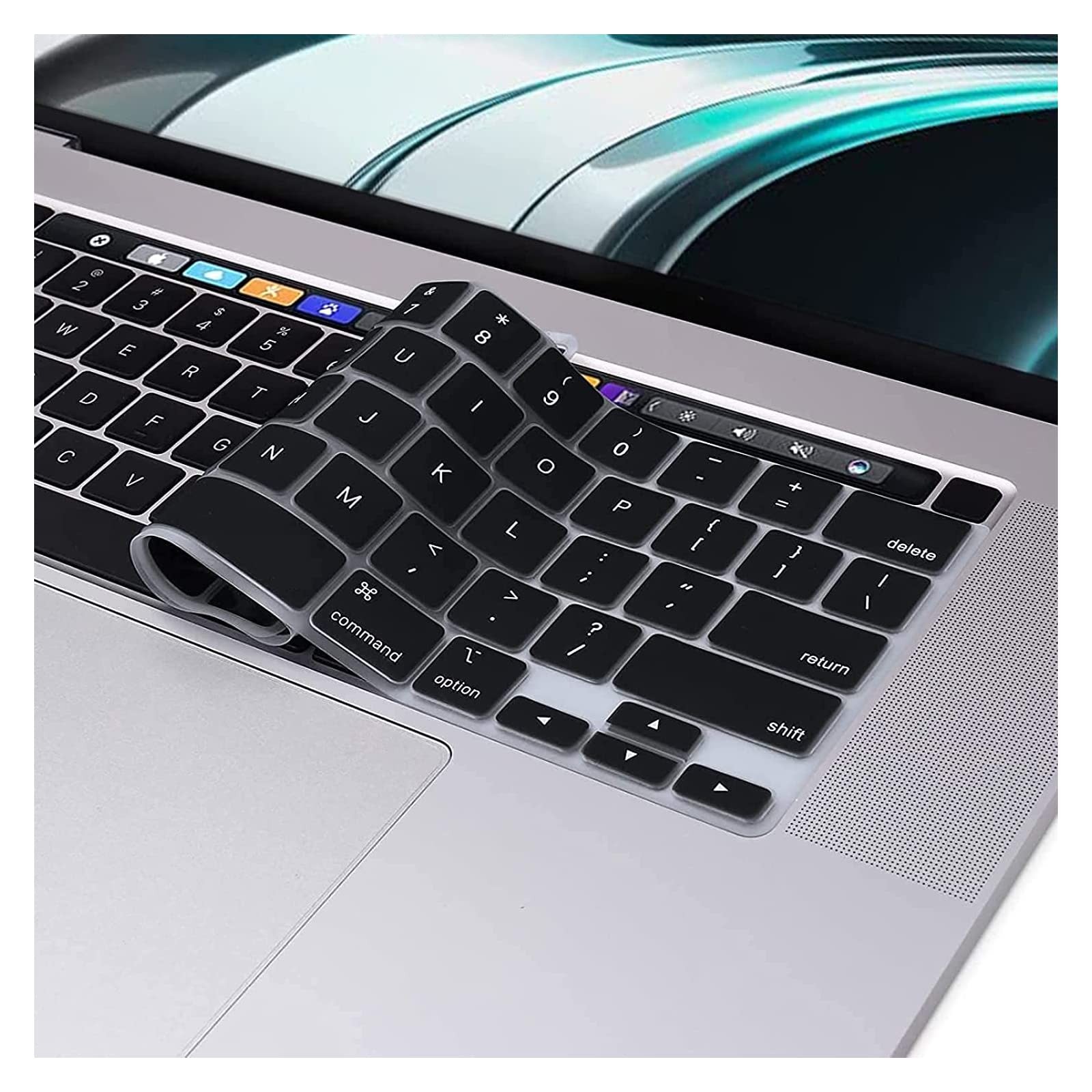 Black Silicone Keyboard Cover for MacBook Pro 13 M1/M2 2020-23 & 16 A2141 US