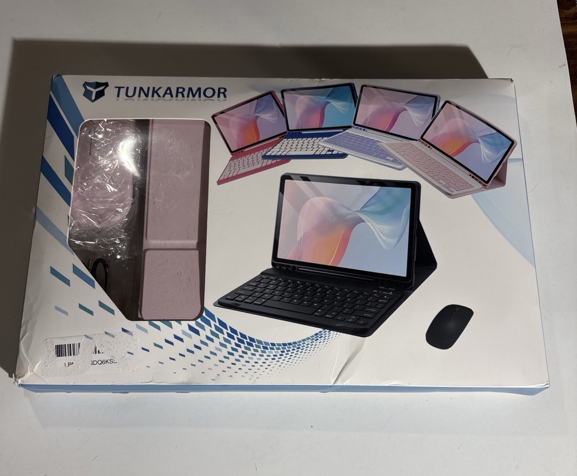 Tunkarmor Keyboard And Case Pink Bluetooth Fire 10-10Plus Rainbow backlite Mous