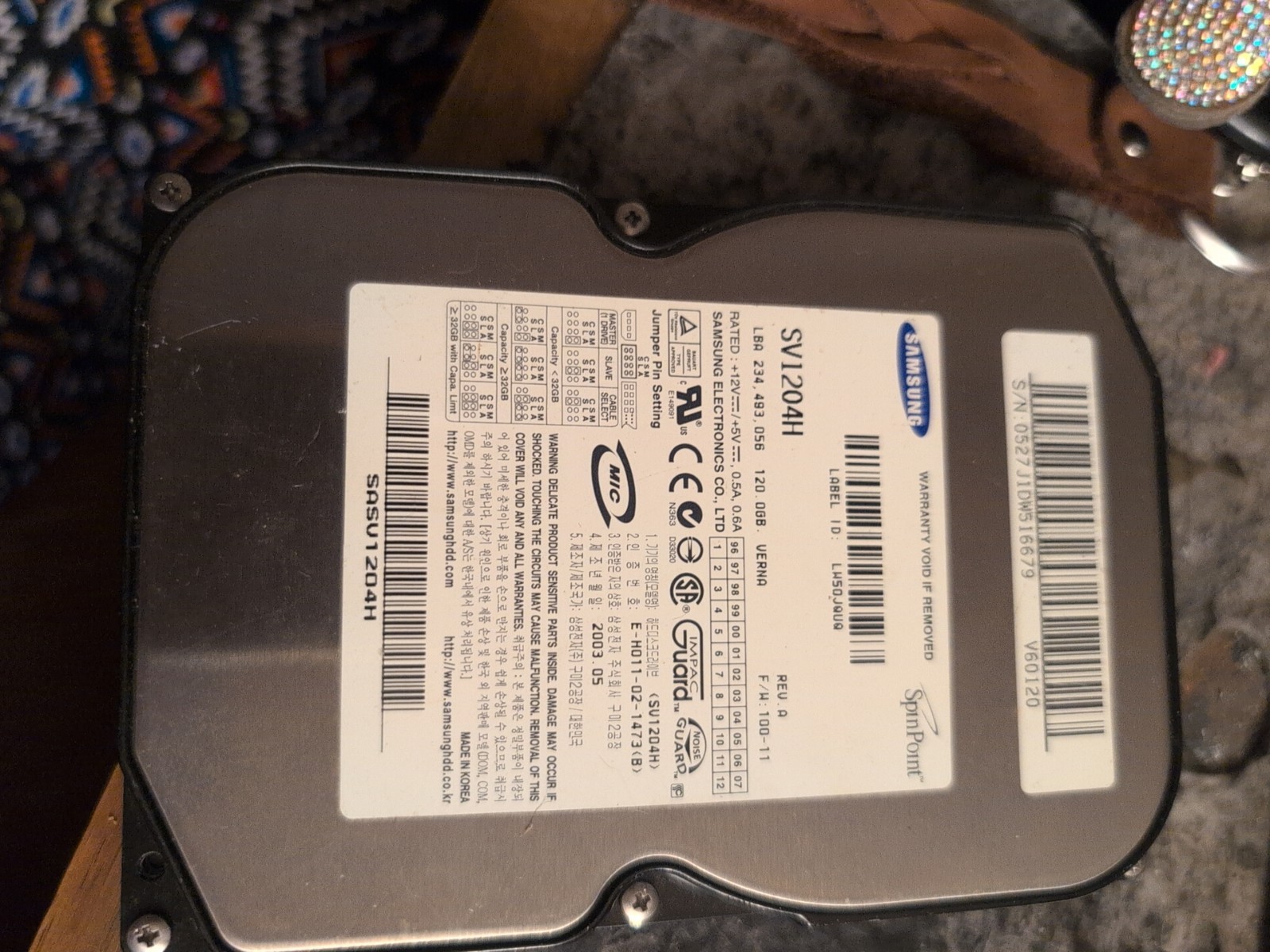 Vintage Samsung Computer Drive Model Sv1204h