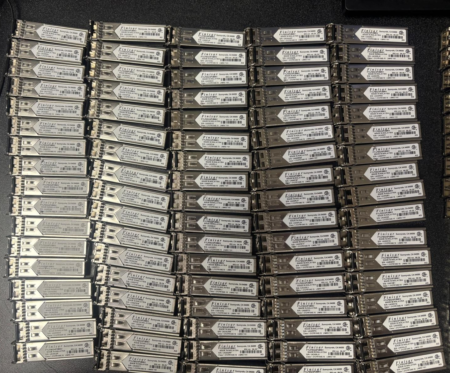 Lot of 85 Finisar FTLF8524P2BNV SFP Transceiver Modules