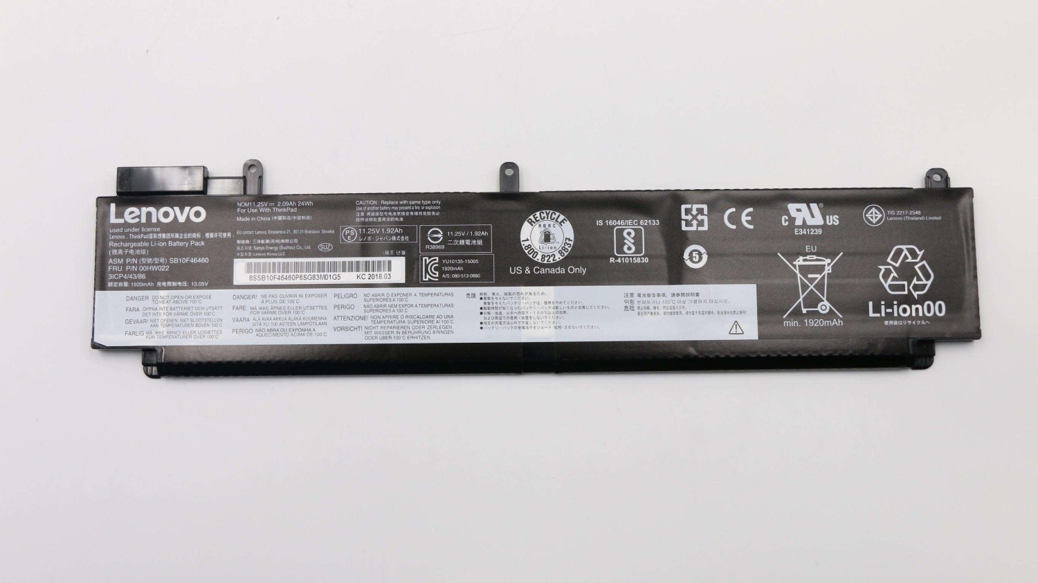 Genuine 00HW022 Lenovo Battery 3 Cell 24Wh LiIon Internal T470s