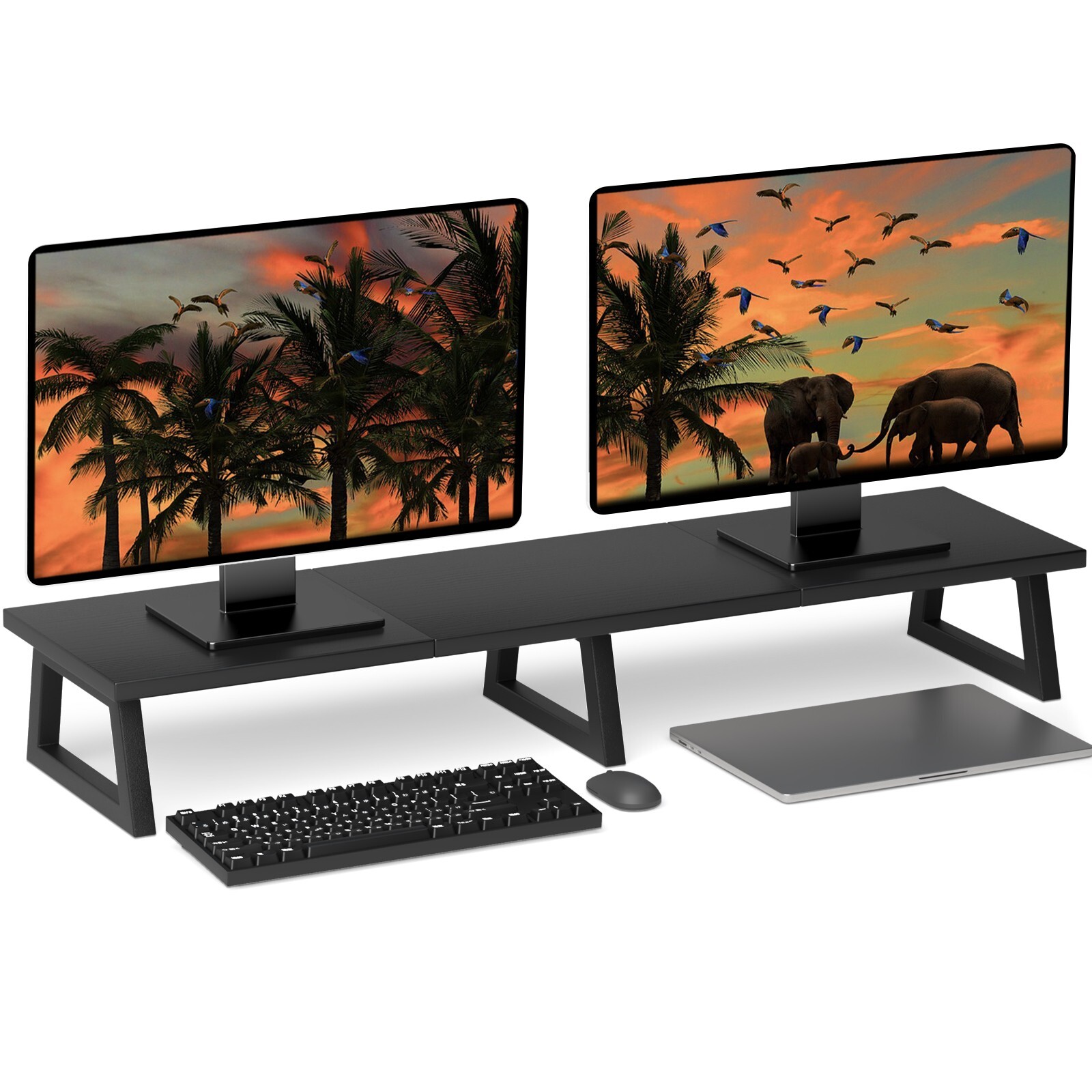 Dual Monitor Riser,42 inch Long Monitor Stand for 2 Monitors Large TV Riser