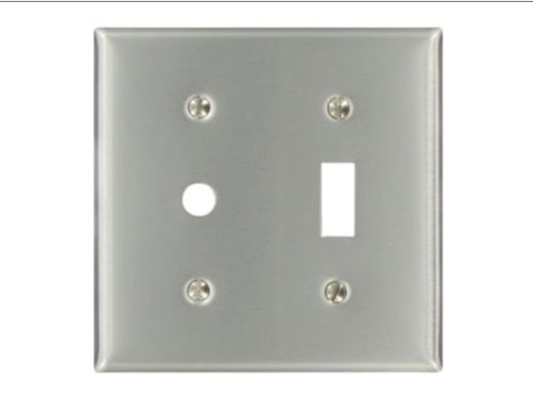 Leviton S112-N 2-Gang 1-Toggle, 1-Telephone/Cable .406 Device Combination Plate