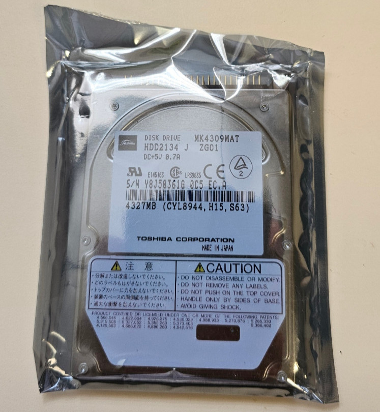 Toshiba Mk4309mat 4.3gb 2.5" Notebook Laptop Hdd Hard Disk Hdd2134 J