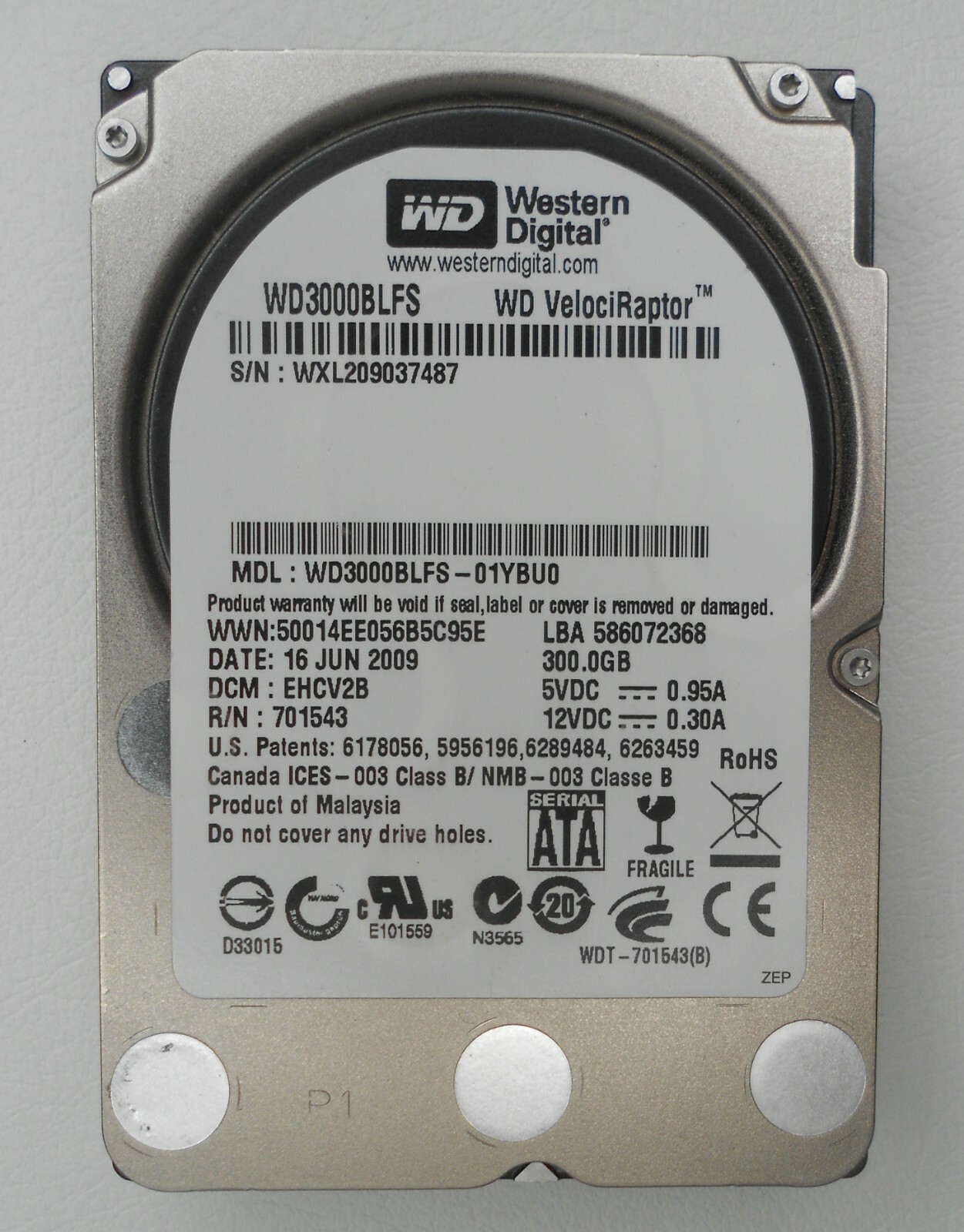 2 Western Digital WD VelociRaptor WD3000BLFS 300GB 10K RPM SATA 2.5" HARD DRIVE 