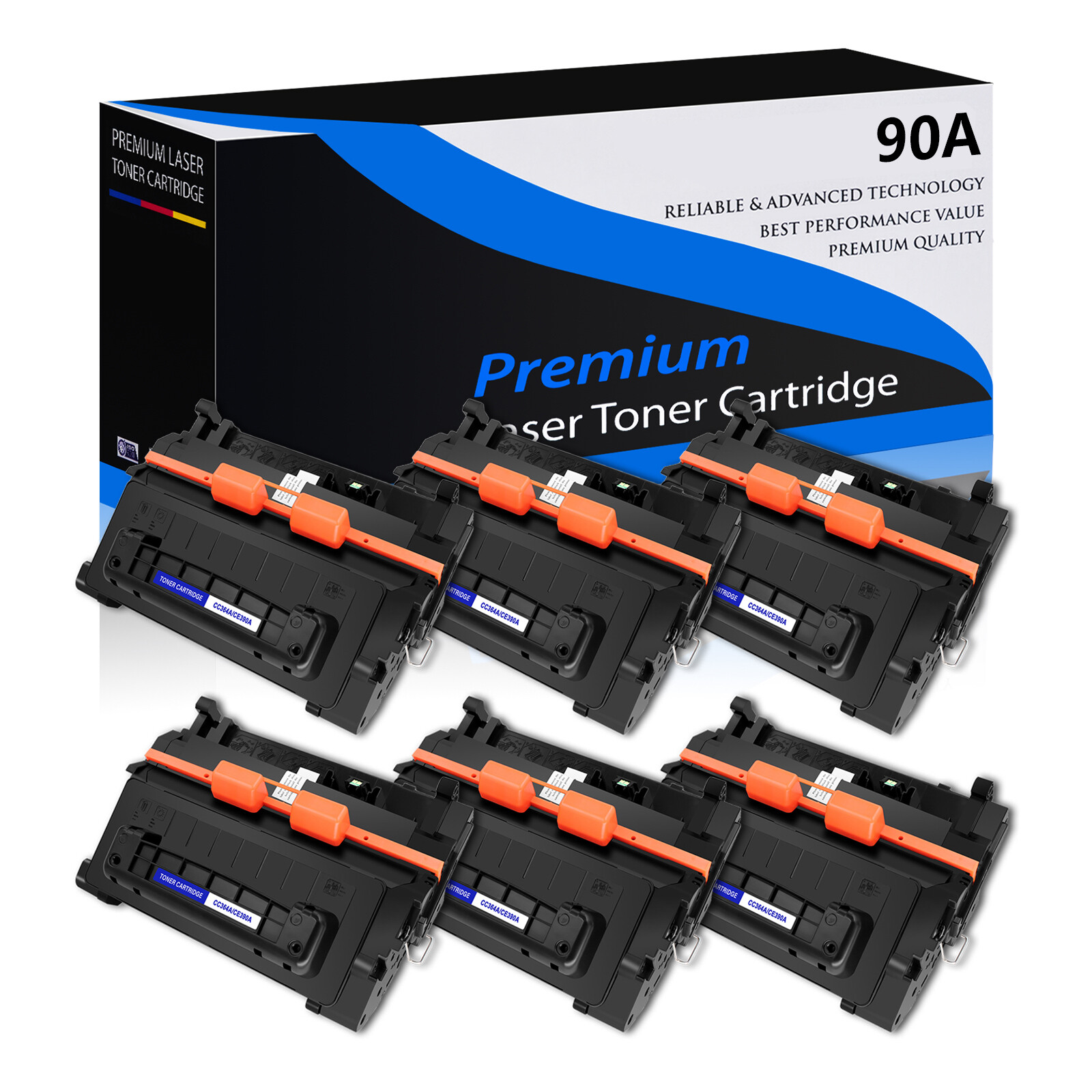 6 PACK - for HP CE390A 90A Toner LaserJet Enterprise 600 M601dn M601n M603xh