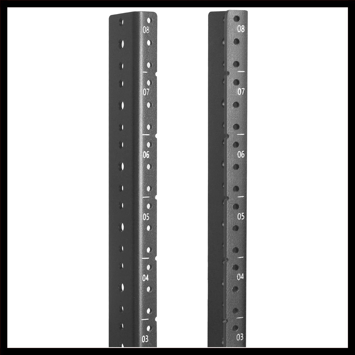 Heavy-Duty 8U Rack Mount Rails - 2 PCS with Screws for Secure Equipment Setup