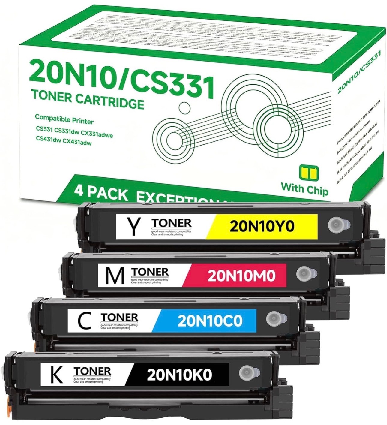 Toner Cartridge for Lexmark CS331 CS331dw CX331adwe CS431dw CX431adw Color Laser
