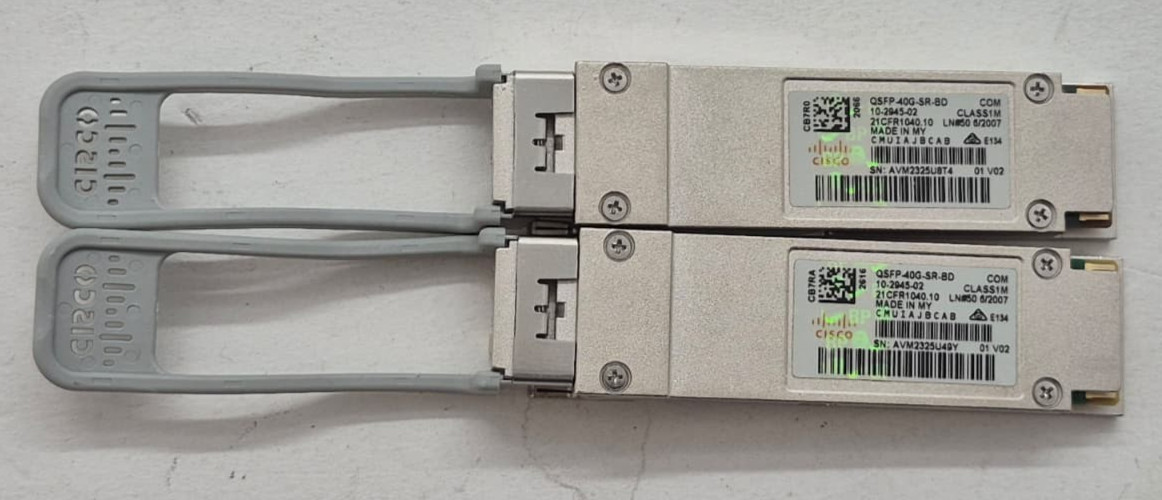 Lot of 2 Cisco QSFP-40G-SR-BD 10-2945-02 40G Original Cisco Transceiver Modules