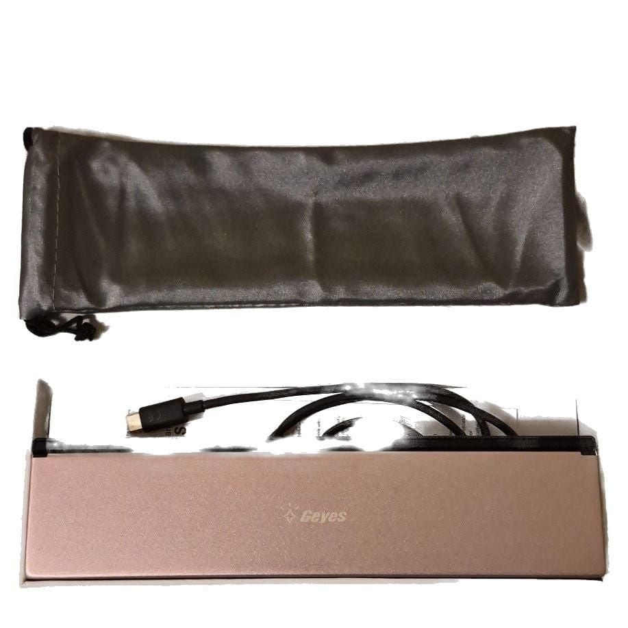Geyes Rose Gold Folding Bluetooth Keyboard with Charging Cable and Carry Pouch