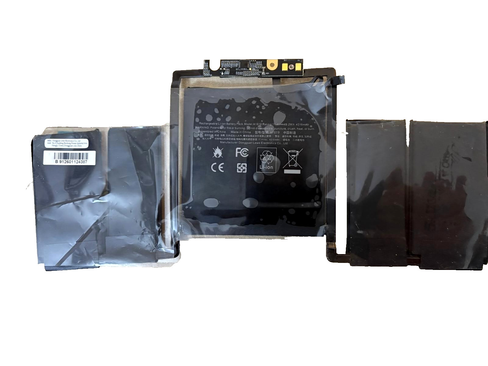 Replacement Notebook Battery for Apple A1819 11.41 Volt Li-Polymer Laptop Batter
